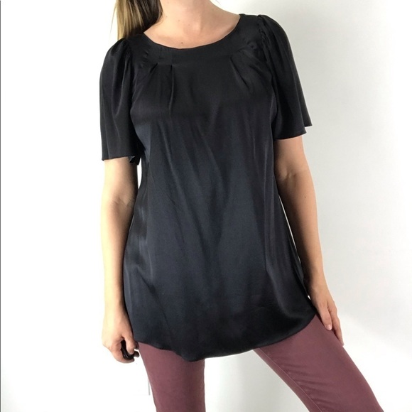 RACHEL PALLY Black Short Sleeve Blouse Sz M - Picture 1 of 11